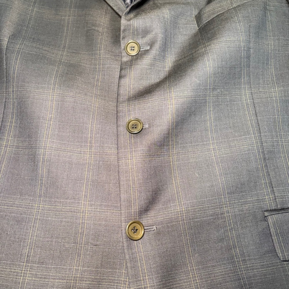 Zanetti Mens 52R Blue Plaid Blazer Angelico Super 130s Wool Sport Coat Italy - Picture 3 of 11